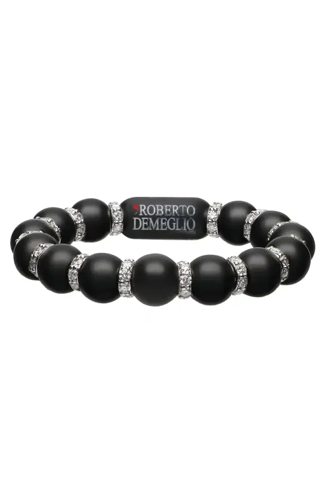 Diamond Fourteen Bead Matte Black Sfera Ring