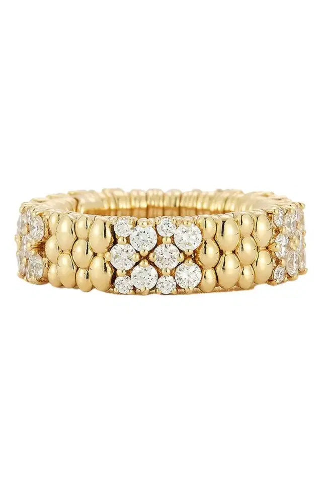Diamond White Two Row Cashmere Ring