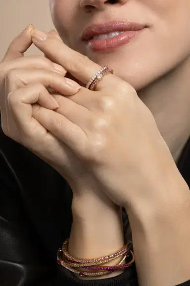 ROBERTO DEMEGLIO Pink Sapphire Diamond Extensible Ring | Thumbnail 3