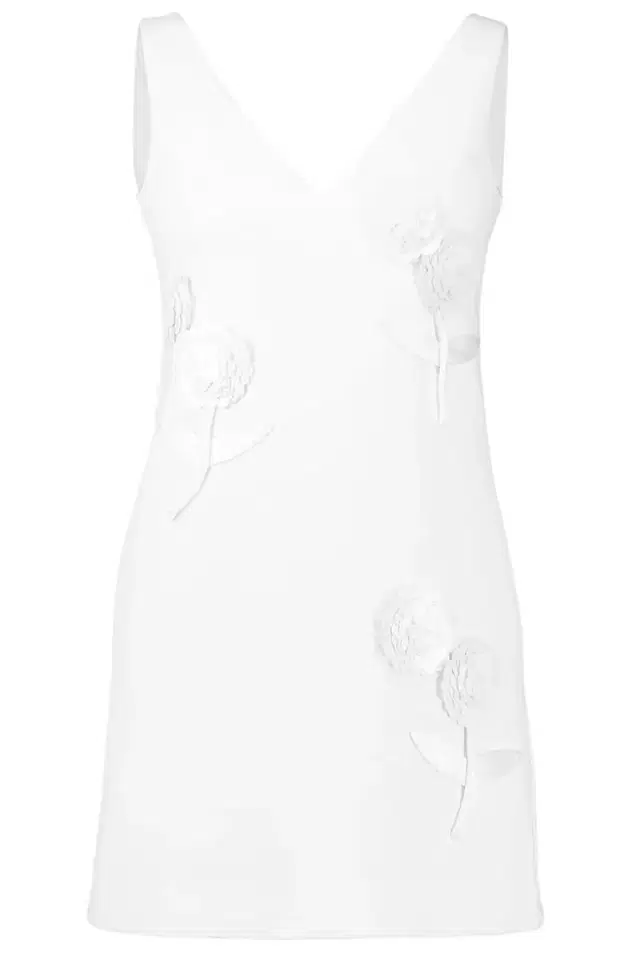 Self-Portrait Sleeveless Embellished Flower Mini Dress