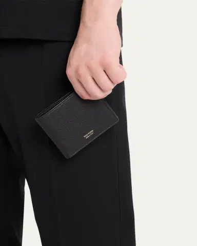 Tom Ford Men's Grained Leather T-Line Bifold Wallet | Thumbnail 4