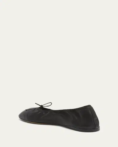 THE ROW Awar Leather Bow Ballerina Flats | Thumbnail 12