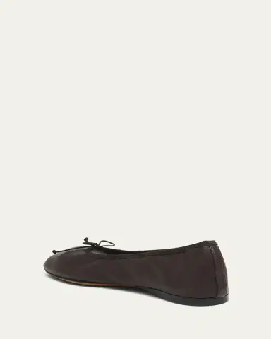 THE ROW Awar Leather Bow Ballerina Flats | Thumbnail 8