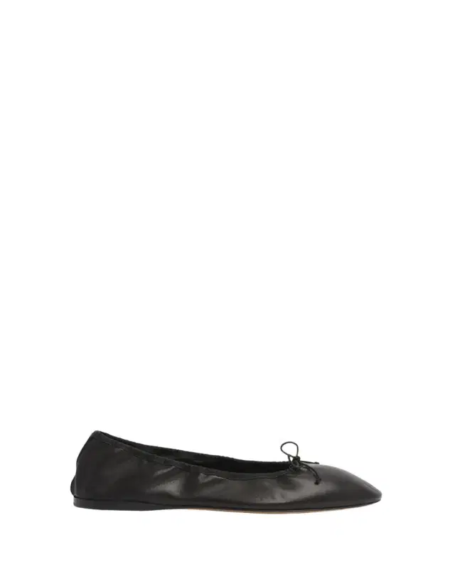 Awar Leather Bow Ballerina Flats