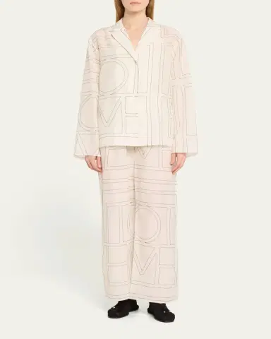 TOTEME Monogram Cotton PJ Bottoms | Thumbnail 2 TOTEME Monogram Cotton PJ Bottoms | Thumbnail 2