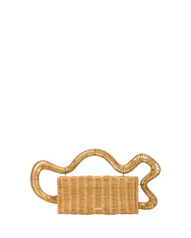 Cult Gaia Elsa Wavy Rattan Clutch Bag | Thumbnail 1 Cult Gaia Elsa Wavy Rattan Clutch Bag | Thumbnail 1