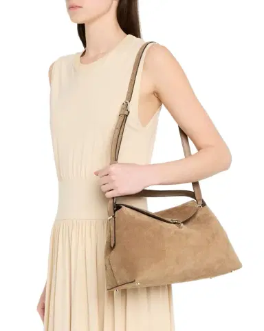 TOTEME T Lock Suede Top-Handle Bag | Thumbnail 1 TOTEME T Lock Suede Top-Handle Bag | Thumbnail 1
