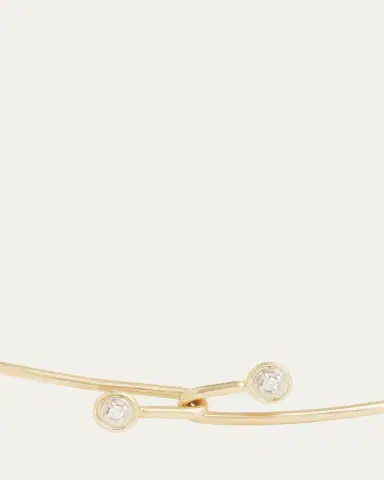 Jamie Wolf 18K Yellow and White Gold Round Edge Diamond Drop Wire Necklace | Thumbnail 3 Jamie Wolf 18K Yellow and White Gold Round Edge Diamond Drop Wire Necklace | Thumbnail 3