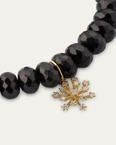 Sydney Evan 14K Gold & Diamond Small Burst Flower on Spinel Beads Bracelet | Thumbnail 3 Sydney Evan 14K Gold & Diamond Small Burst Flower on Spinel Beads Bracelet | Thumbnail 3
