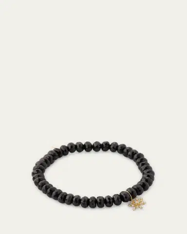 Sydney Evan 14K Gold & Diamond Small Burst Flower on Spinel Beads Bracelet | Thumbnail 4 Sydney Evan 14K Gold & Diamond Small Burst Flower on Spinel Beads Bracelet | Thumbnail 4
