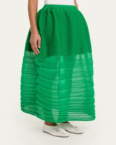 Issey Miyake Moving Sheer Knit Maxi Skirt | Thumbnail 4
