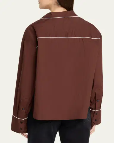 Plan C Cotton Poplin Button-Front Shirt | Thumbnail 3 Plan C Cotton Poplin Button-Front Shirt | Thumbnail 3