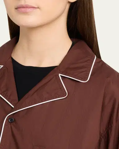 Plan C Cotton Poplin Button-Front Shirt | Thumbnail 5 Plan C Cotton Poplin Button-Front Shirt | Thumbnail 5