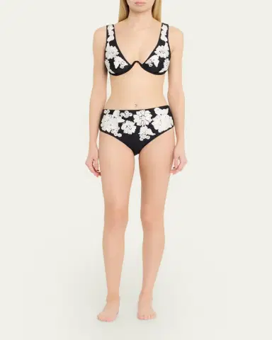 Simkhai Francie Floral High-Waist Bikini Bottoms | Thumbnail 2