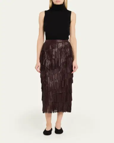 Ulla Johnson Therese Fringe Leather Midi Skirt | Thumbnail 2 Ulla Johnson Therese Fringe Leather Midi Skirt | Thumbnail 2