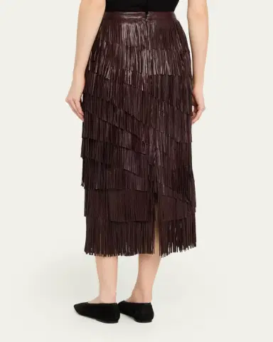 Ulla Johnson Therese Fringe Leather Midi Skirt | Thumbnail 3 Ulla Johnson Therese Fringe Leather Midi Skirt | Thumbnail 3