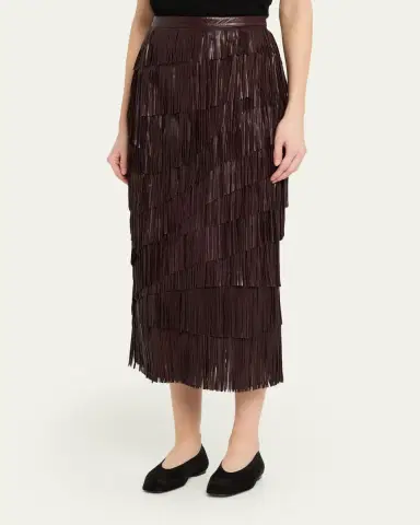 Ulla Johnson Therese Fringe Leather Midi Skirt | Thumbnail 4 Ulla Johnson Therese Fringe Leather Midi Skirt | Thumbnail 4