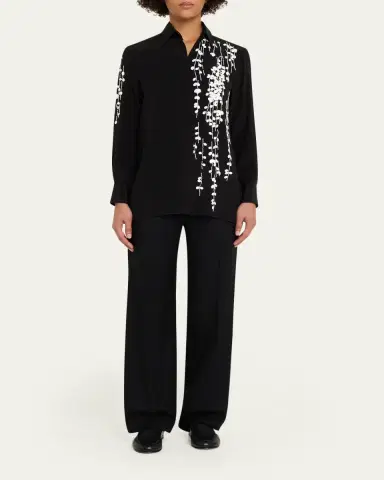 Kiton Embellished Silk Button-Down Shirt | Thumbnail 2 Kiton Embellished Silk Button-Down Shirt | Thumbnail 2