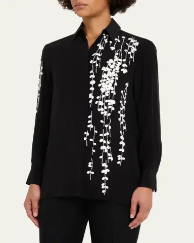 Kiton Embellished Silk Button-Down Shirt | Thumbnail 4 Kiton Embellished Silk Button-Down Shirt | Thumbnail 4
