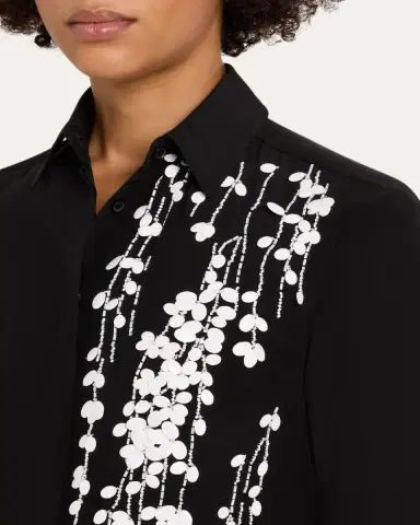 Kiton Embellished Silk Button-Down Shirt | Thumbnail 5 Kiton Embellished Silk Button-Down Shirt | Thumbnail 5