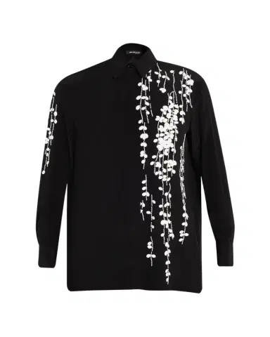 Kiton Embellished Silk Button-Down Shirt | Thumbnail 1 Kiton Embellished Silk Button-Down Shirt | Thumbnail 1