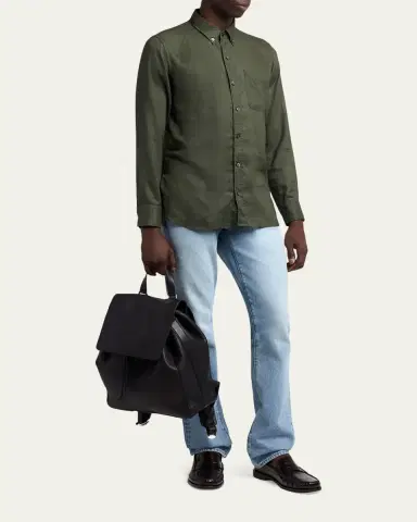 Tom Ford Men's Grained Leather T-Line Flap Backpack | Thumbnail 5 Tom Ford Men's Grained Leather T-Line Flap Backpack | Thumbnail 5