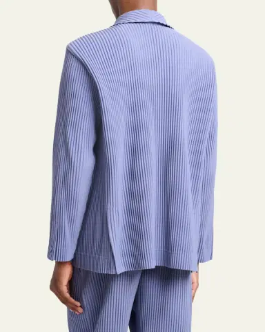Homme Plissé Issey Miyake Men's Pleated Double-Breasted Blazer | Thumbnail 3