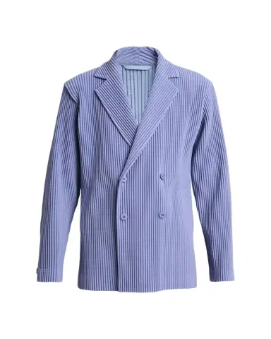 Homme Plissé Issey Miyake Men's Pleated Double-Breasted Blazer | Thumbnail 1