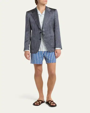TOM FORD Men's Stripe Silk Twill Button-Down Shirt | Thumbnail 2
