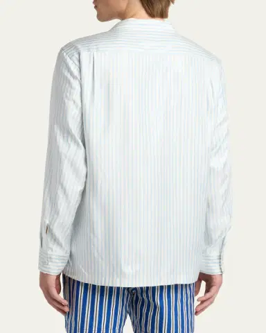 TOM FORD Men's Stripe Silk Twill Button-Down Shirt | Thumbnail 3