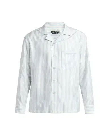 TOM FORD Men's Stripe Silk Twill Button-Down Shirt | Thumbnail 1
