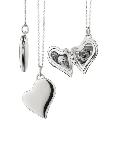 Monica Rich Kosann Sterling Silver Asymmetrical Heart Slim Locket Necklace | Thumbnail 1 Monica Rich Kosann Sterling Silver Asymmetrical Heart Slim Locket Necklace | Thumbnail 1