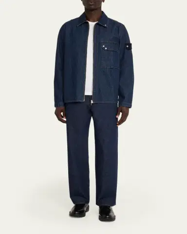 Stone Island Men's Denim Full-Zip Shirt Jacket | Thumbnail 2