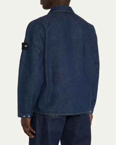 Stone Island Men's Denim Full-Zip Shirt Jacket | Thumbnail 3