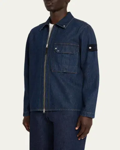 Stone Island Men's Denim Full-Zip Shirt Jacket | Thumbnail 4
