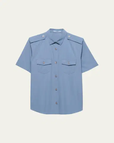 Prada Short-Sleeve Cotton Utility Shirt | Thumbnail 5