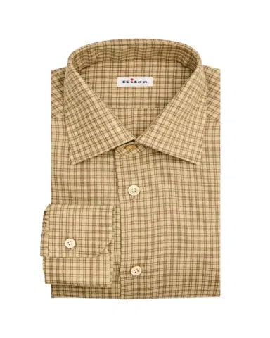 Kiton Men's Linen-Blend Plaid Button-Down Shirt | Thumbnail 1