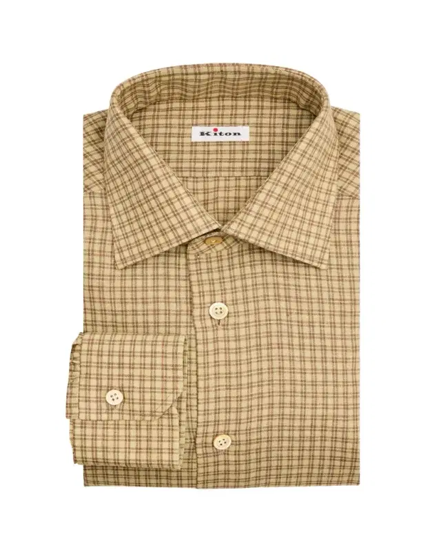 Men's Linen-Blend Plaid Button-Down Shirt