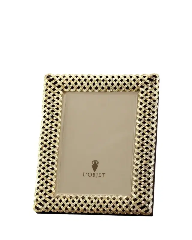 L'Objet Gold Braid 4" x 6" Picture Frame
