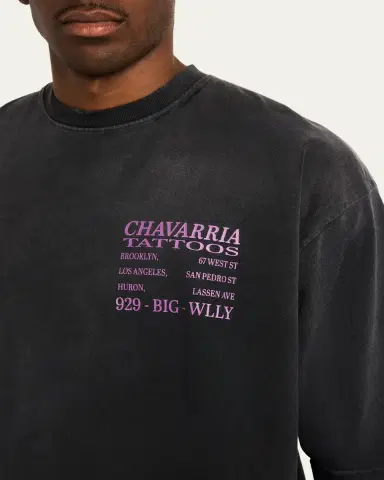 Willy Chavarria Men's Chavarria Tattoos Cotton Boxy Fit T-Shirt | Thumbnail 5 Willy Chavarria Men's Chavarria Tattoos Cotton Boxy Fit T-Shirt | Thumbnail 5