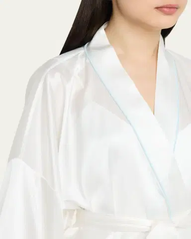 Olivia von Halle Mimi Kimono-Sleeve Silk Satin Robe | Thumbnail 5 Olivia von Halle Mimi Kimono-Sleeve Silk Satin Robe | Thumbnail 5