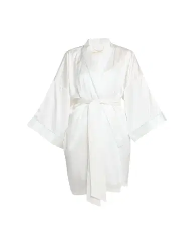 Olivia von Halle Mimi Kimono-Sleeve Silk Satin Robe | Thumbnail 1 Olivia von Halle Mimi Kimono-Sleeve Silk Satin Robe | Thumbnail 1