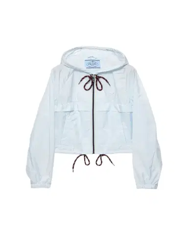 Prada Cropped Re-Nylon Hooded Zip Jacket | Thumbnail 1 Prada Cropped Re-Nylon Hooded Zip Jacket | Thumbnail 1