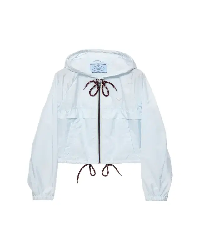 Prada Cropped Re-Nylon Hooded Zip Jacket