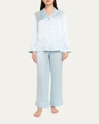 Olivia von Halle Coco Solid Silk Satin Pajama Set | Thumbnail 2 Olivia von Halle Coco Solid Silk Satin Pajama Set | Thumbnail 2