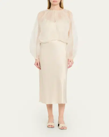 FRAME The Sheer Balloon Blouse | Thumbnail 2 FRAME The Sheer Balloon Blouse | Thumbnail 2