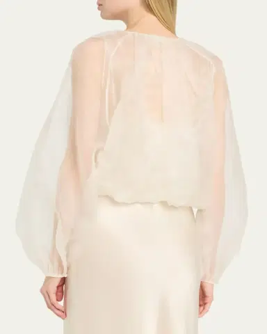 FRAME The Sheer Balloon Blouse | Thumbnail 3 FRAME The Sheer Balloon Blouse | Thumbnail 3
