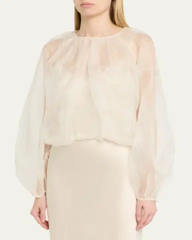 FRAME The Sheer Balloon Blouse | Thumbnail 4 FRAME The Sheer Balloon Blouse | Thumbnail 4