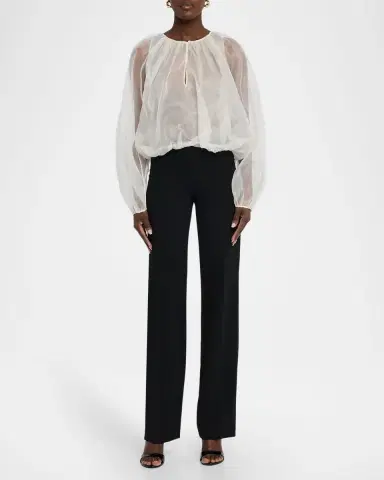 FRAME The Sheer Balloon Blouse | Thumbnail 6 FRAME The Sheer Balloon Blouse | Thumbnail 6