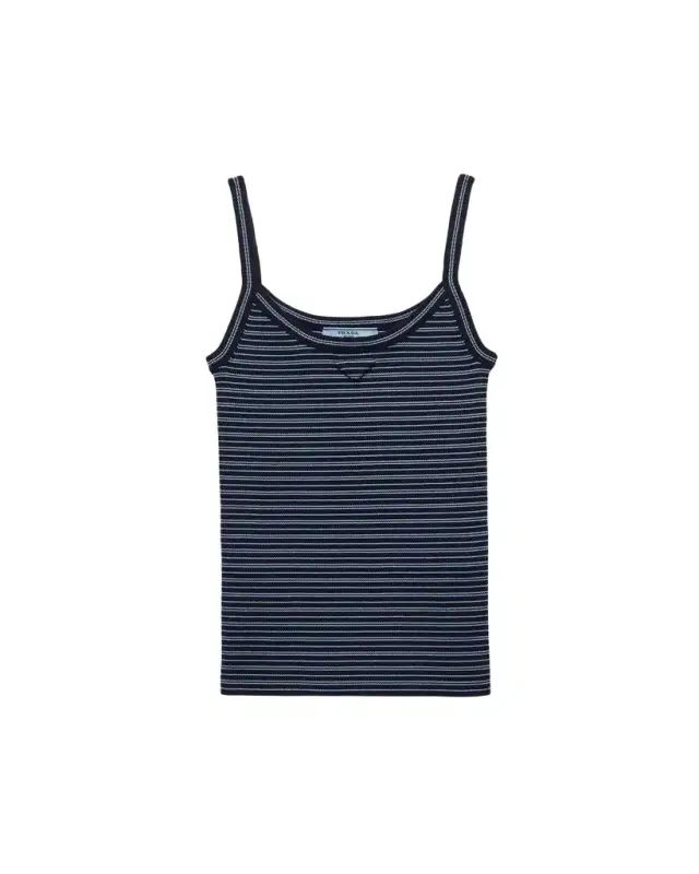 Striped Cotton Knit Tank Top